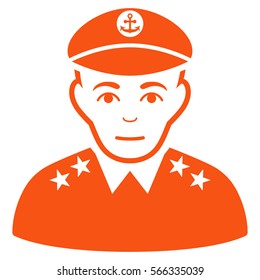 Military Captain vector icon. Flat orange symbol. Pictogram is isolated on a white background. Designed for web and software interfaces.