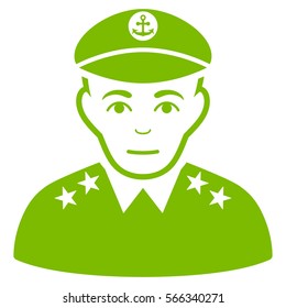 Military Captain vector icon. Flat eco green symbol. Pictogram is isolated on a white background. Designed for web and software interfaces.