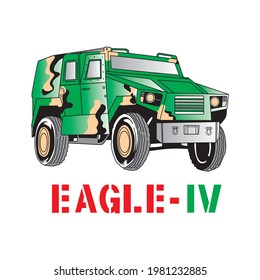 military car vector illustration with army motif