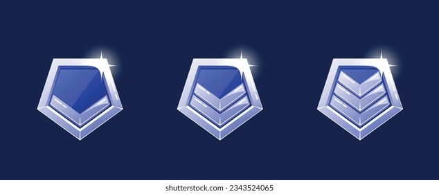Military Chevrons Evolution With Stripes, Combat Game Award Badges, Level Ui Icons, Banners, Isolated Bonus Elements