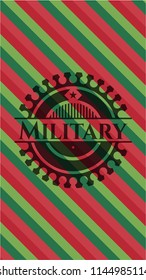 Military christmas colors style emblem.