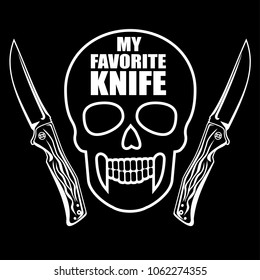 military coat of arms with skull and knife, grunge vintage design t shirts
