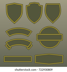 Military Colors Army Patches Template Design. Set Of Symbol Army Icon, Vector Illustration