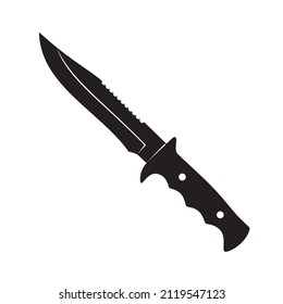 Military combat knife. Vector image