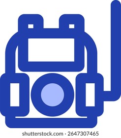 military communication icon blue style design