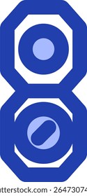 military compass icon blue style design