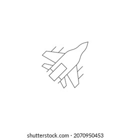 Military concept. Single premium pictogram perfect for logos, mobile apps, online shops and web sites. Vector symbol of war aircraft isolated on white background
