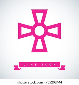 military cross line vector icon