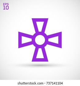 military cross line vector icon