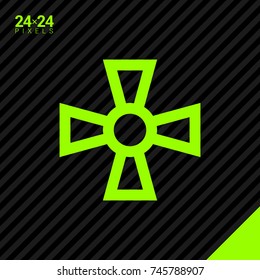military cross line vector icon
