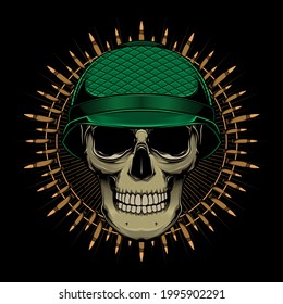 military design skull head, vector EPS 10