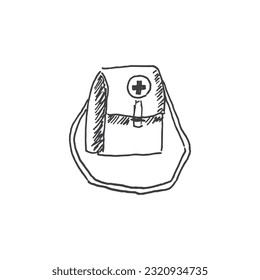 Military doctor s bag vector illustration on white background
