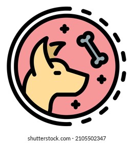 Military dog icon. Outline military dog vector icon color flat isolated