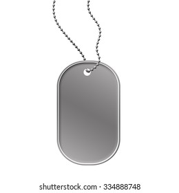 Military dog tag on white background, vector illustration