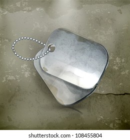 Military dog tags, old-style vector