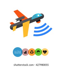 Military drone flat icon