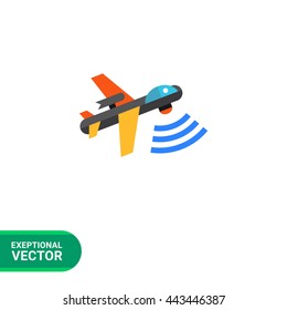 Military drone flat icon