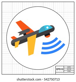 Military drone flat icon