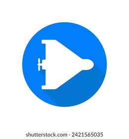 Icono de vector de estilo plano drone militar. Vehículo aéreo no tripulado.