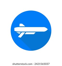 Military drone flat style vector icon. Unmanned aerial vehicle.