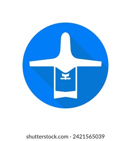 Icono de vector de estilo plano drone militar. Vehículo aéreo no tripulado.