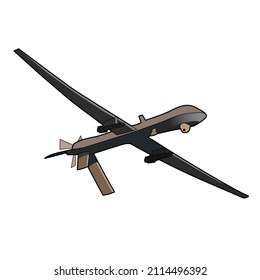 Military Drone Flying Illustration Vector Design