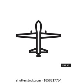 Military Drone Icon. Combat Drone Vector Template