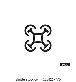 Military Drone Icon. Combat Drone Vector Template