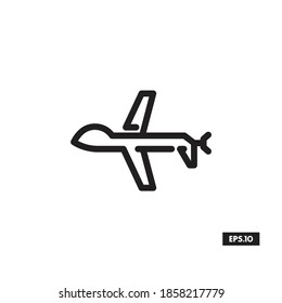 Military Drone Icon. Combat Drone Vector Template