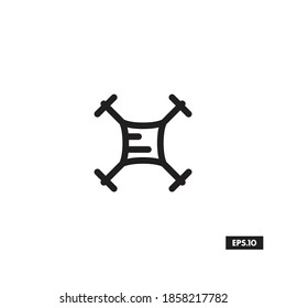 Military Drone Icon. Combat Drone Vector Template