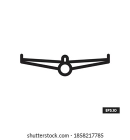 Military Drone Icon. Combat Drone Vector Template
