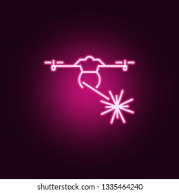 military drone icon. Elements of Drones in neon style icons. Simple icon for websites, web design, mobile app, info graphics