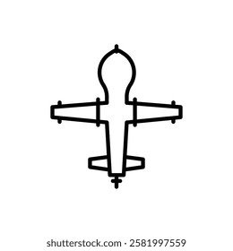 military drone icon Flat vector set outline