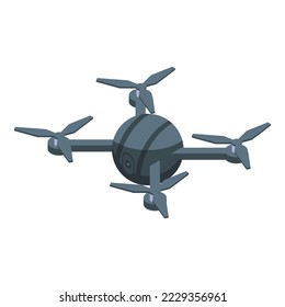 Military drone icon isometric vector. Aerial camera. Video estate