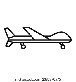 Military drone icon outline vector. AI spy video control. Land map vehicle