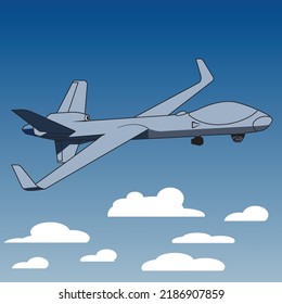 military drone in the sky illustration vector design