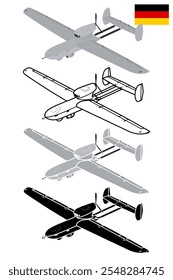 Military drone UAV 3D vector illustration Germany