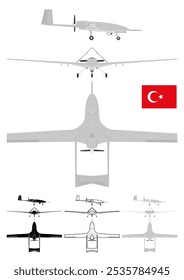 Militärdrohne UAV, Vektorgrafik Türkiye