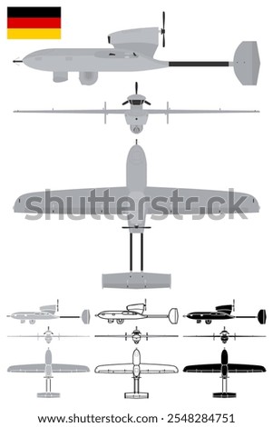 Military drone UAV vector illustration Germany