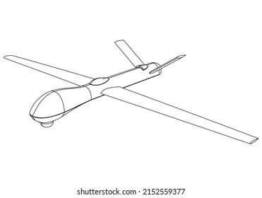 Military Drone  Vector Illustration Isolated On White Background.