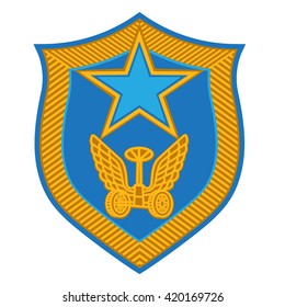 Military emblem badge chevron Russian army for his jacket on a white background