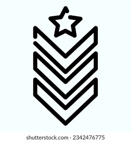 Military epaulet line icon. Army rank vector illustration isolated on white. Military badge outline style designed for and app. Eps 10.