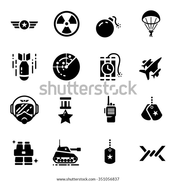 Military Equipment Accessories Vector Icon Set Stock Vector (Royalty ...