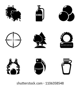 Military exercise icons set. Simple set of 9 military exercise vector icons for web isolated on white background