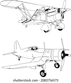 military fighter jet drawn in ink by hand in full growth