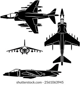 military fighter jet vector set