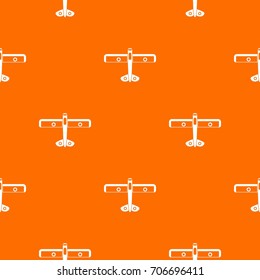 Military fighter plane pattern repeat seamless in orange color for any design. Vector geometric illustration