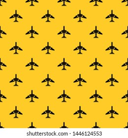 Military fighter plane pattern seamless vector repeat geometric yellow for any design