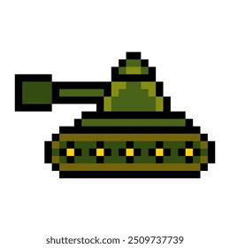 Tanque blindado del vehículo de combate militar en estilo del arte del pixel