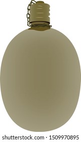 military flask isolated vector illustration